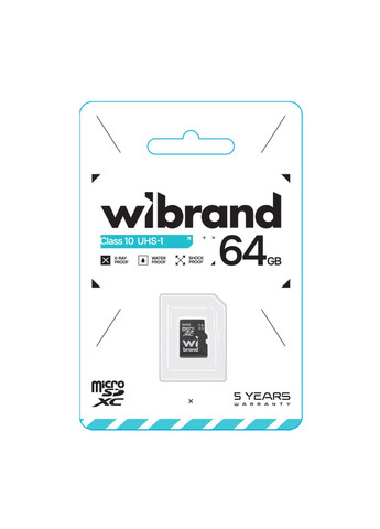 Карта памяти MicroSDHC 64gb UHS-1 10 Class Wibrand (364207652)