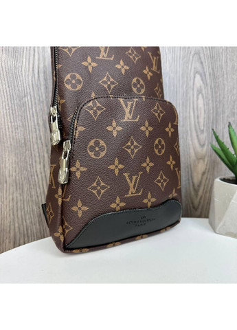 Чоловіча нагрудна сумка бананка екошкіра коричнева ProDobro (363260111)