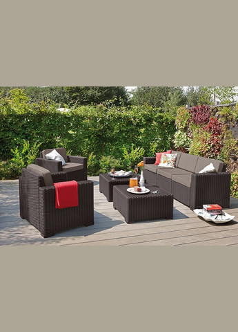 Комплект садових меблів Keter California 3 seater, коричневий Allibert (329407552)
