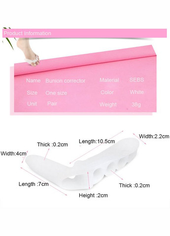 Силиконовый Корректор Вальгусной Деформации Большого пальца M82 Стопы - для Облегчения Боли, 1 пара (50230724) ToeLab (301872344)