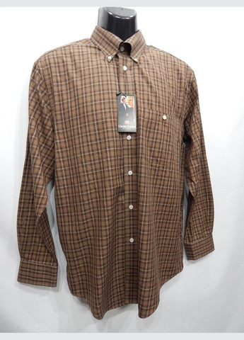 Коричневая кэжуал рубашка в клетку No Brand