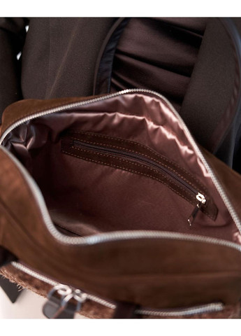 Замшева сумка «Вега» зі вставкою шоколадна Україна (362692798)