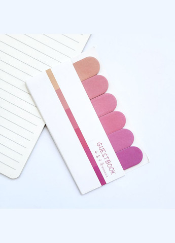 Набір милих відривних стікерів заміток Guest Book Pastel colors рожеві смужки 120 шт No Brand (322872651)