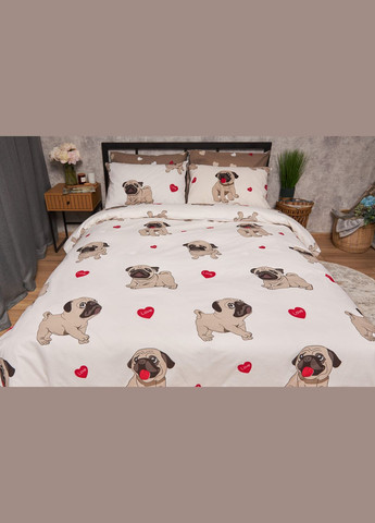Комплект постільної білизни Бязь Gold Люкс «» King Size 220x240 наволочки 2х50х70 (MS-820005706) Moon&Star Bulldog Love (302973794)