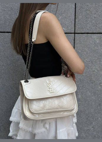 Жіноча сумка YSL 6029 крос-боді бежева No Brand (299077408)