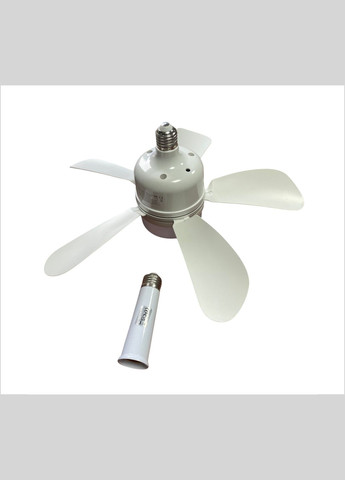 Потолочный вентилятор-светильник с лампочным цоколем E27, адаптером 120мм, потолочным патроном Е27 и пультом Monocrystal (335064314)