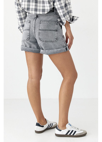Однотонні жіночі джинсові шорти Lurex Шорты (370393249)