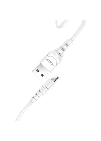 Кабель A100 USB – Micro Fast Charge 3A/1м- белый Aspor (367602664)