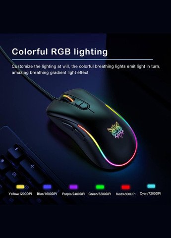 Мышь Gaming CW907 RGB подсветка проводная черная Onikuma (280876969)