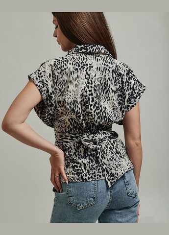 Чёрно-белую блуза черно-белая леопард Mira mia