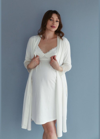 Элегантный молочный халат для беременных и кормящих мам Мамин Дім (292253233)