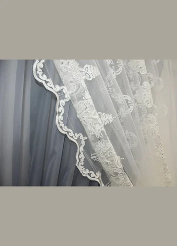 Шифоновые занавески шторы короткие Шоколад 2x270x170 см (zanaves101к-3) No Brand (316230745)