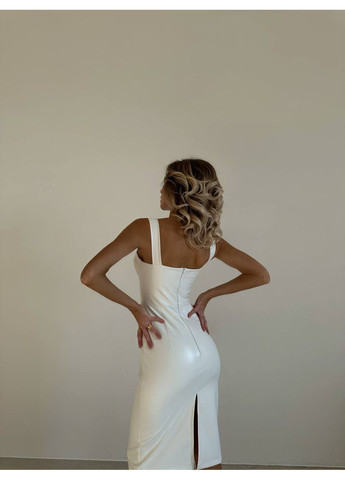 Белое вечернее, кэжуал женское платье-футляр меди с корсетным верхом с открытыми плечами, с открытой спиной Україна однотонное