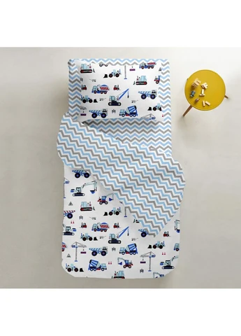 Набір простирадло на резинці 90х200 GREY / BLUE ZIGZAG (4822052058459) Cosas (392184642)