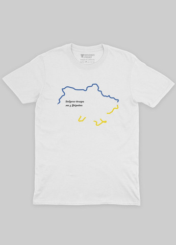 Біла демісезонна футболка для хлопчика з патріотичним принтом мапа україни (ts001-1-whi-005-1-027-b) Modno