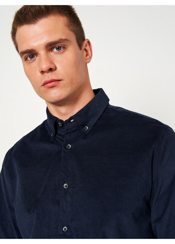 Темно-синяя кэжуал рубашка однотонная C&A