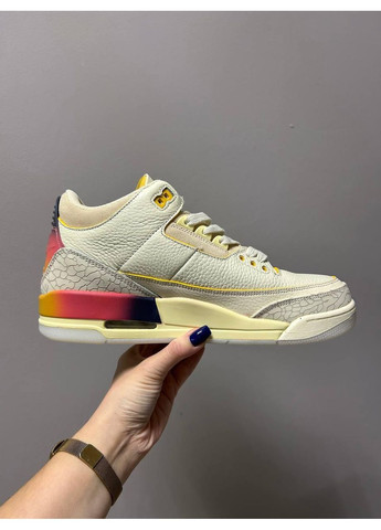 Бежеві Осінні кросівки чоловічі nike air jordan retro 3 beige найк аір джордан No Brand