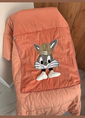 Дитяча ковдра-трансформер 2 в 1 подушка/ковдра Заєць Оранжево-рожевий (П4К-Al-kid-kovdra-001-03) Mallory Home (323160647)