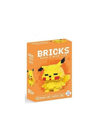 Конструктор из миниблоков фигурка Пикачу Bricks 178 деталей детский пиксельные блоки 7 см Magic (361161779)