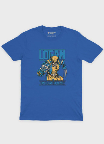 Синя демісезонна футболка для хлопчика з принтом супергероя - росомаха (ts001-1-brr-006-021-004-b) Modno
