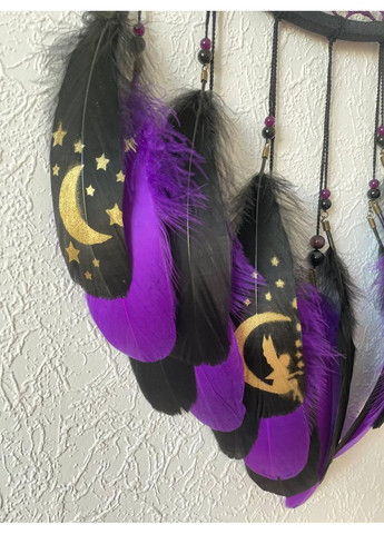 Авторский эко-набор "Ловец снов "Луна" фиолетово-черный, с пошаговой инструкцией Dream Studio (363057521)