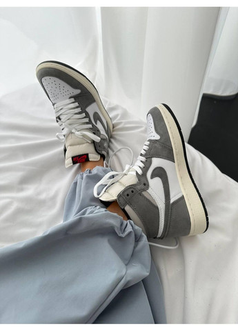 Білі Осінні кросівки чоловічі nike air jordan 1 high washed heritage найк аір джордан No Brand