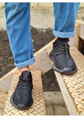 КРОССОВКИ ЖЕНСКИЕ ADIDAS YEEZY BOOST 350 MONO BLACK V2 АДИДАС ИЗИ БУСТ ЧЕРНЫЕ No Brand чёрные демисезоны (391928387)