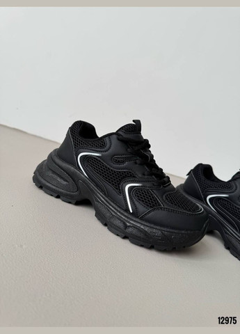 Черные кроссовки Black Rush из эко-кожи и сетки | 36–41 No Brand чёрные (332608013)