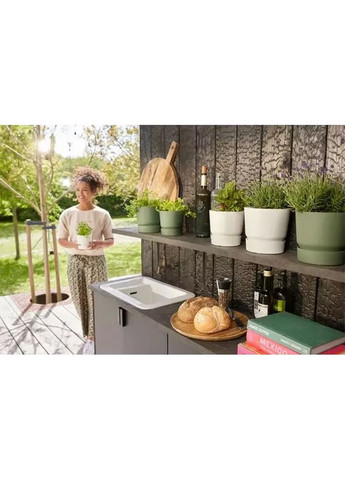 Горшок greenville round 18cm белый 493370 Elho (316621751)