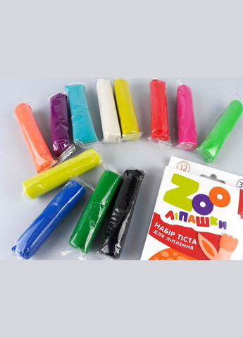 Тесто для лепки ZOOлипашки "Жираф" ZIRKA 140211 (12 разноцветных стиков по 35 г) Зірка (301834739)
