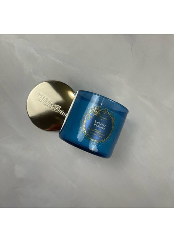 Ароматична свічка White Sweater Weather у скляній банці з кришкою 3 гніти 400 г зимовий деревно-свіжий аромат Bath & Body Works White Barn Sweater Weather (369141462)