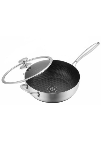 Глубокая сковорода-вок с крышкой EB-13071 и антипригарным покрытием 24x8.5 см (EB-13071) Edenberg (362193082)