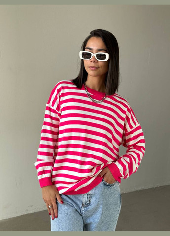 Джемпер оверсайз з принтом в смужку No Brand (322647743)