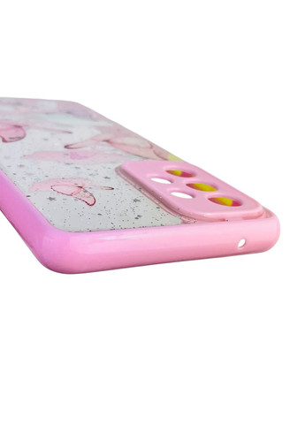 Чохол для Galaxy A52 5G (SM-A526) з блискітками з метеликами на самсунг а52 5г рожевий Samsung (366387233)