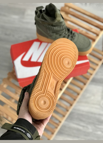 Оливковые (хаки) всесезонные кроссовки мужские nike air force 1 sf khaki | найк аир форс 1 сф хаки No Brand
