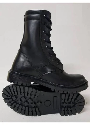 Тактичні берці демісезонні шкіряні чорні No Brand (392688691)