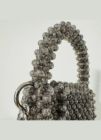 Сумка жіноча сіра з намистин ручна робота 027 Felicita (336377532)