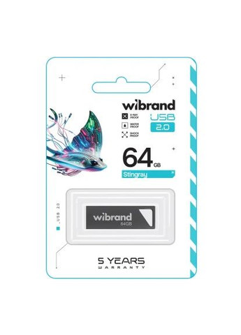USB флеш накопитель (WI2.0/ST64U5G) Wibrand 64GB Stingray Grey USB 2.0 (366664250)