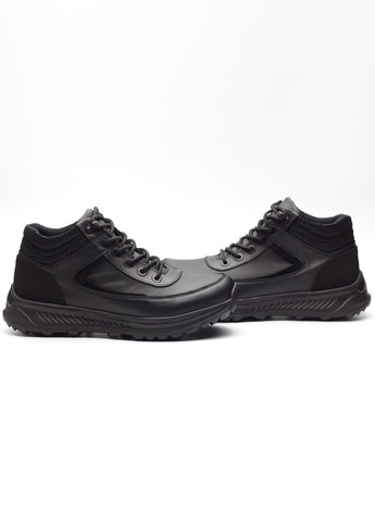 Черные зимние кроссовки мужские зимние из натуральной кожи на термо мембране. Zlett 3001