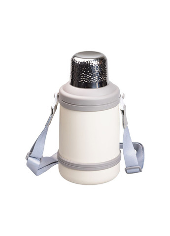 Термос для туризму Vacuum Cup 1,5 л з фліп кришкою та складаними ручками, сірий Yiwu HP-14-21V No Brand (363978514)