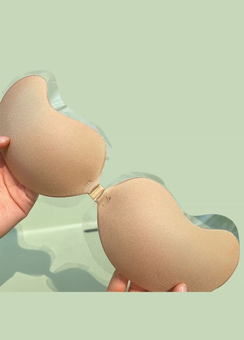 Бежевий бюстгальтер-невидимка fly bra g00d88 бежевий d з ефектом рush up без бретелей 9 шт. Lesko