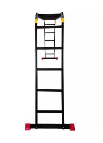 Алюмінієва драбина-трансформер PRO HD BLACK (4x5 сходинок) алюмінієва чорна 4-секційна (24689) КВІТКА (315765420)