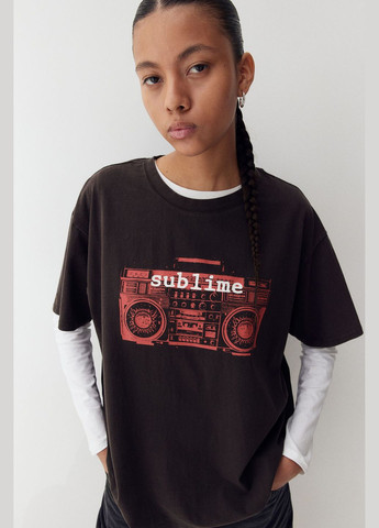 Оверсайз-футболка з принтом H&M - (298256331)