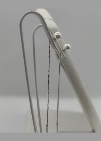 "Срібні сережки-протяжки 925 проби з розкішним покриттям родієм" Shiny 5414-5 No Brand (331145331)