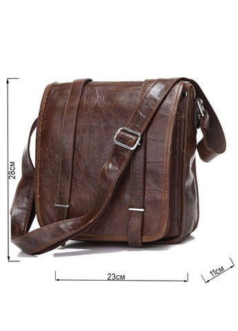 Кожаная сумка кросс боди мужская мессенджер через плечо коричневая 14093 Vintage (329196789)