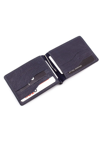 Шкіряний затискач для грошей темно-синього кольору 105670 Grande Pelle (303831519)