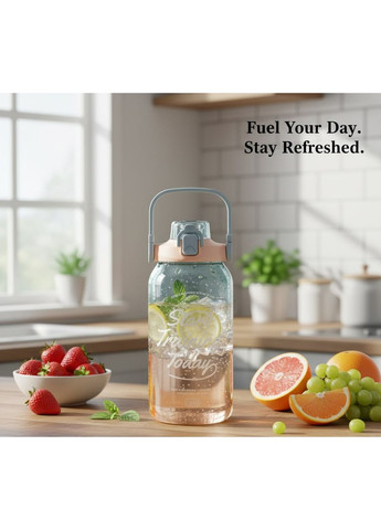 Стильна пластикова пляшка START TRAINING для води 1500мл. Блакитна No Brand (296101760)