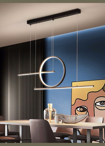 Люстра світлодіодна підвісна LED світильник для квартири на стелю лед 27161 Чорний 35-150х5х70 см. Sunnysky (370548739)