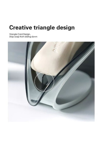 Мильниця лист зі стоком води на присосках сіра Beauty Effect Mix 2001 No Brand (302516664)