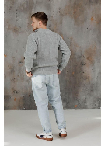 Сірий демісезонний чоловічий светр на блискавці artknit (ak38812p) Art Knit